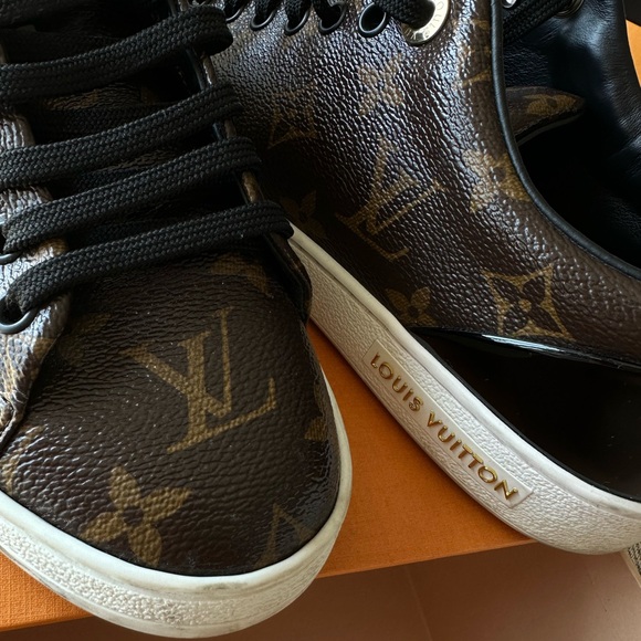 Louis Vuitton Monogram Canvas Patent Leather Front Row Sneakers - Size 38 - Picture 6 of 12